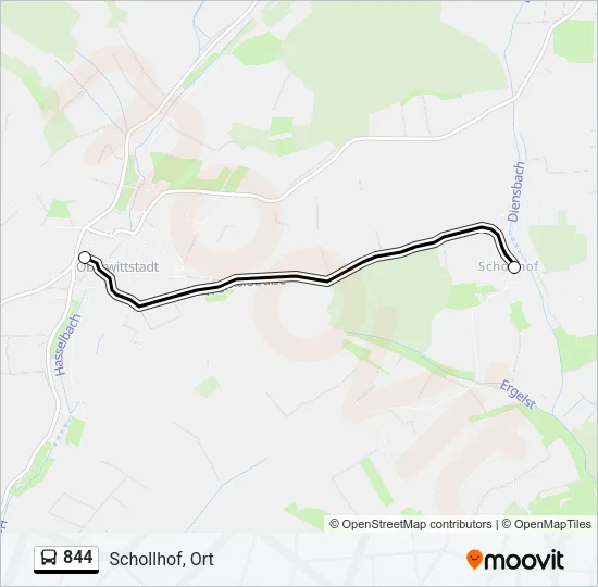 844 Bus Line Map