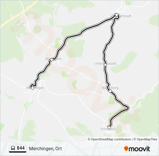 844 Bus Line Map