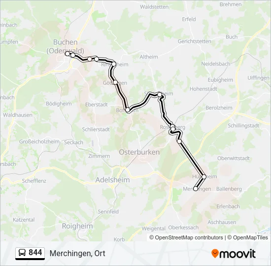 844 Bus Line Map