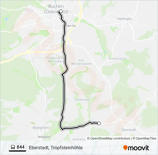 844 Bus Line Map