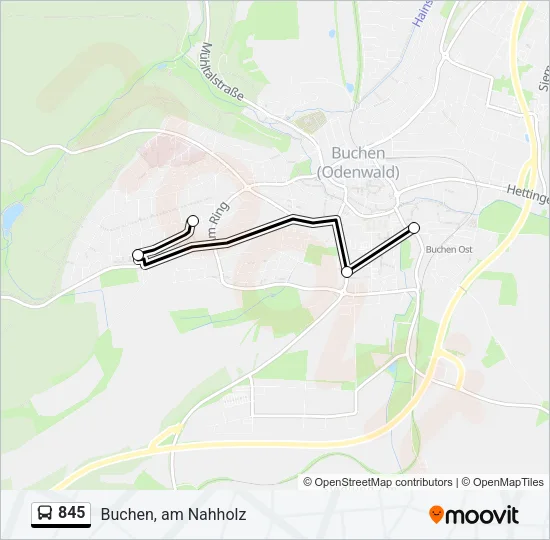 845 Bus Line Map