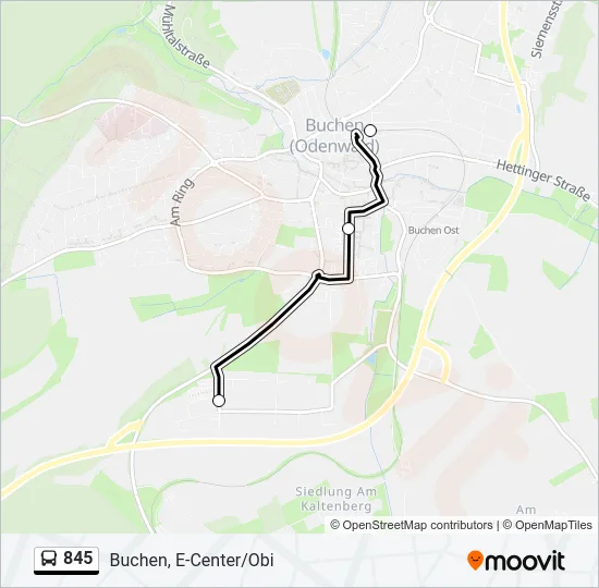 845 Bus Line Map