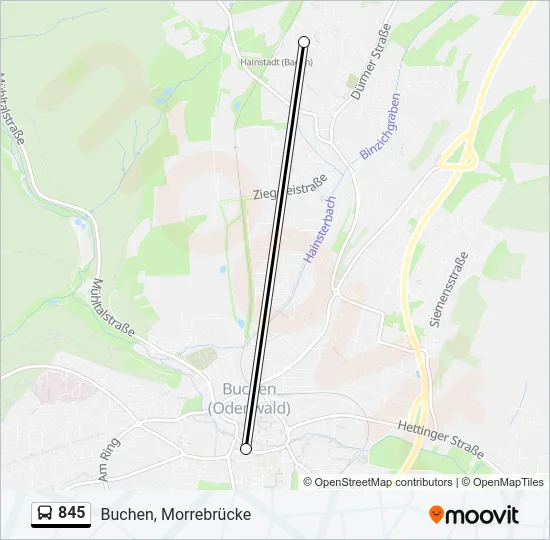 845 Bus Line Map