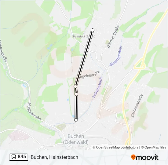 845 Bus Line Map