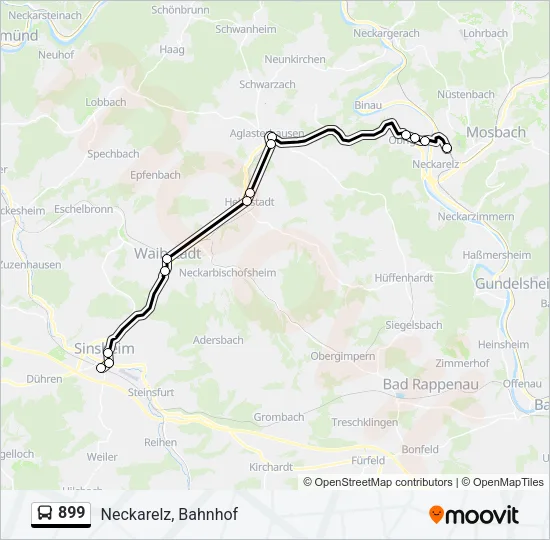 899 Bus Line Map