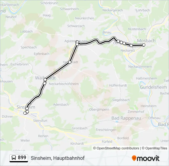 899 Bus Line Map