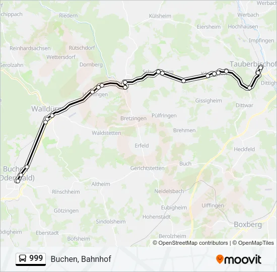 999 Bus Line Map