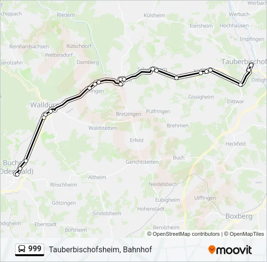 999 Bus Line Map
