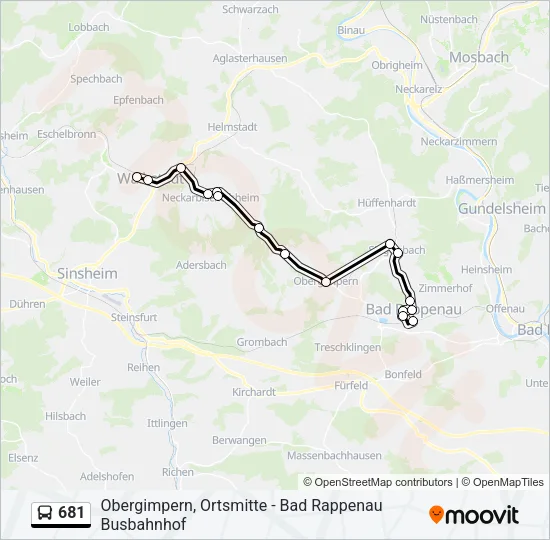 681 Bus Line Map