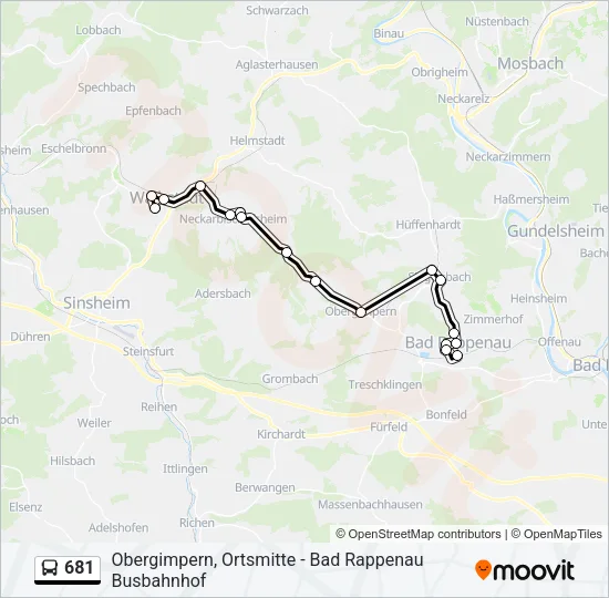 681 Bus Line Map