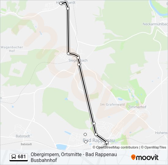 681 Bus Line Map