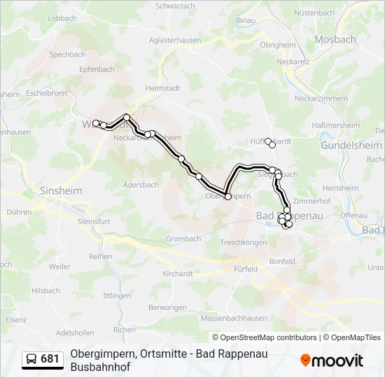 681 Bus Line Map