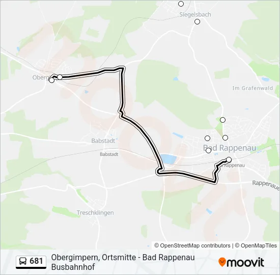 681 Bus Line Map