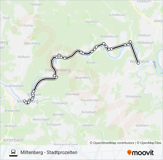 982 / 85 Bus Line Map