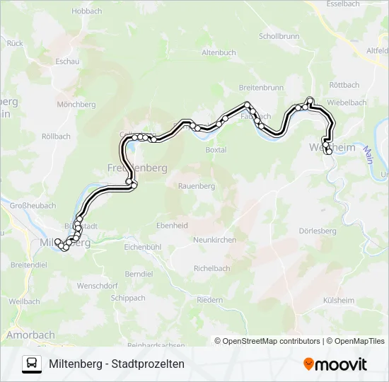 982 / 85 Bus Line Map