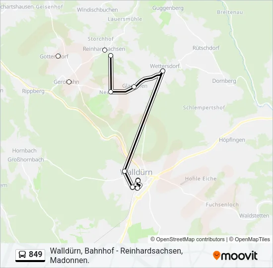 849 Bus Line Map