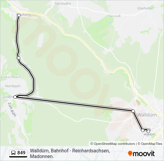 849 Bus Line Map
