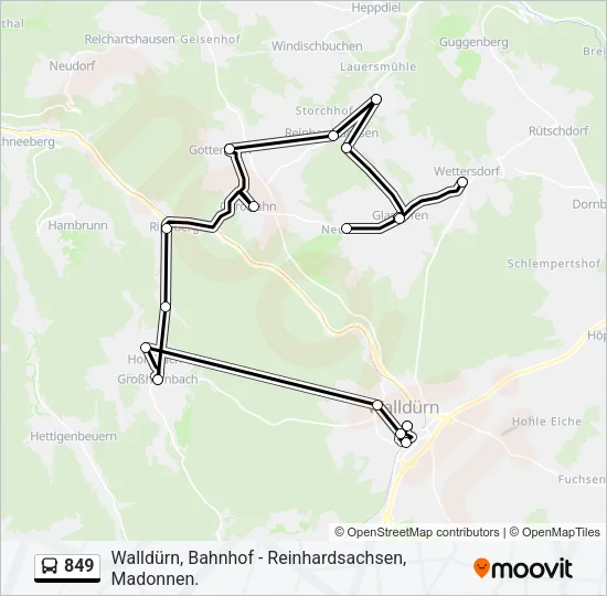 849 Bus Line Map