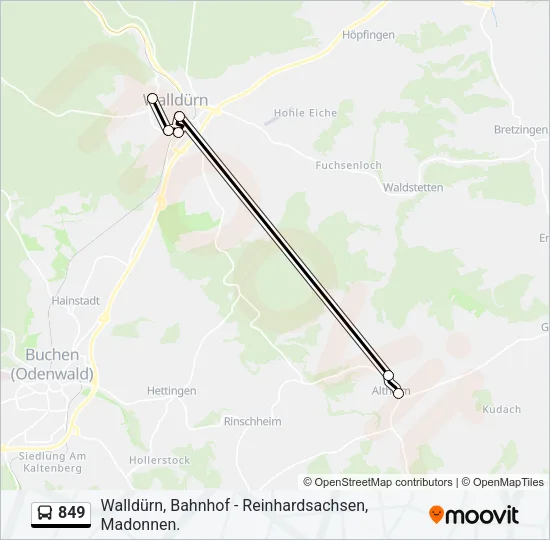 849 Bus Line Map