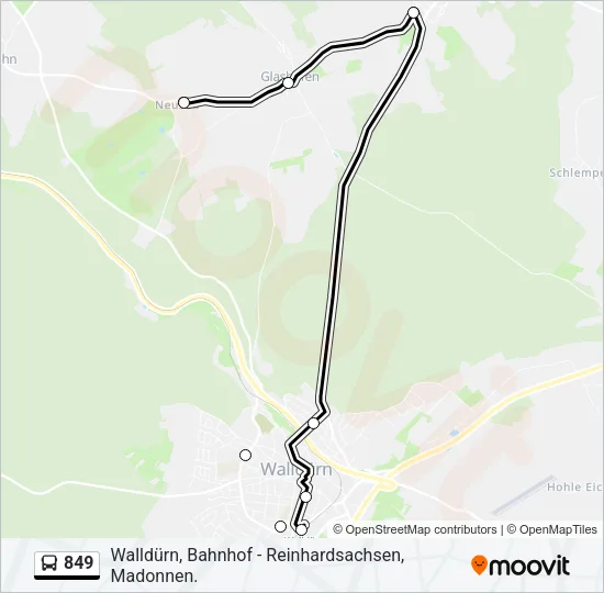 849 Bus Line Map