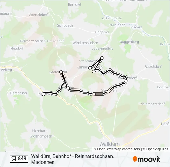 849 Bus Line Map