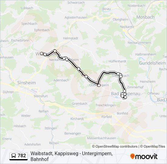 Автобус 782: карта маршрута