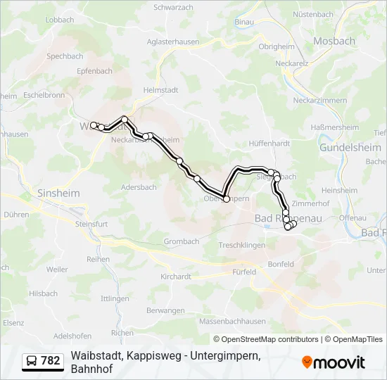 782 Bus Line Map