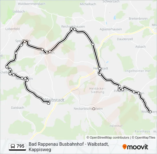 795 Bus Line Map