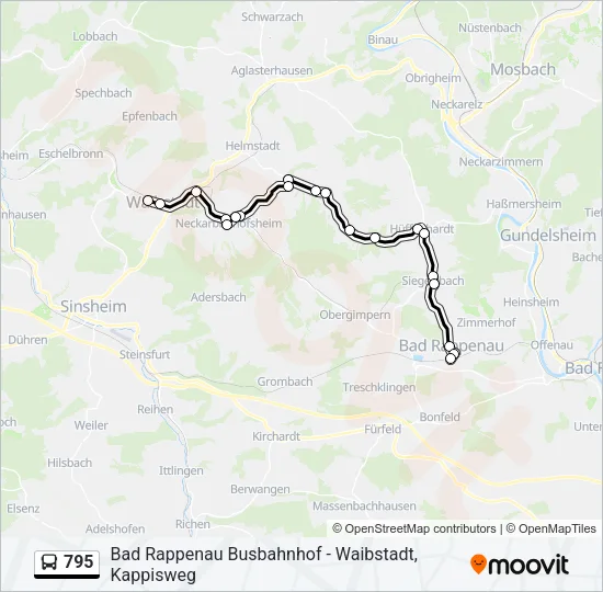 795 Bus Line Map