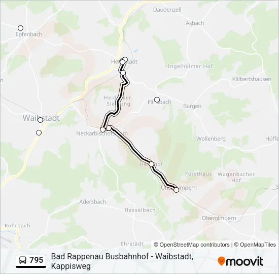 795 Bus Line Map