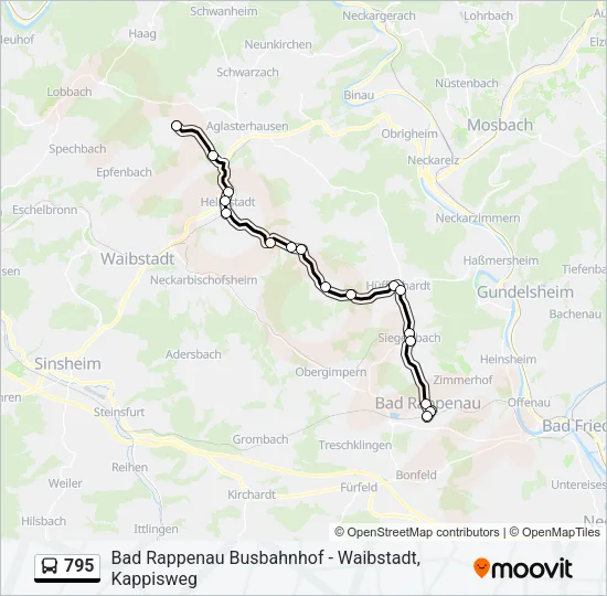795 Bus Line Map