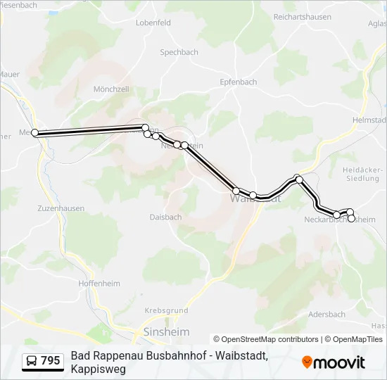 795 Bus Line Map