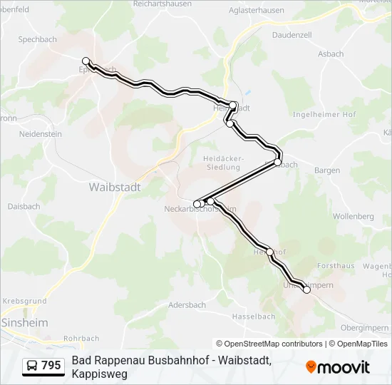 795 Bus Line Map