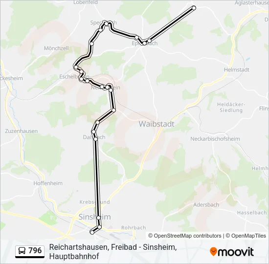 796 Bus Line Map