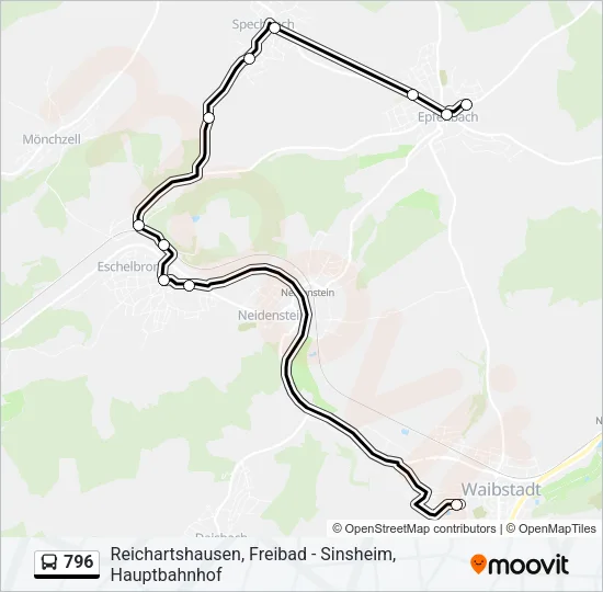 796 Bus Line Map