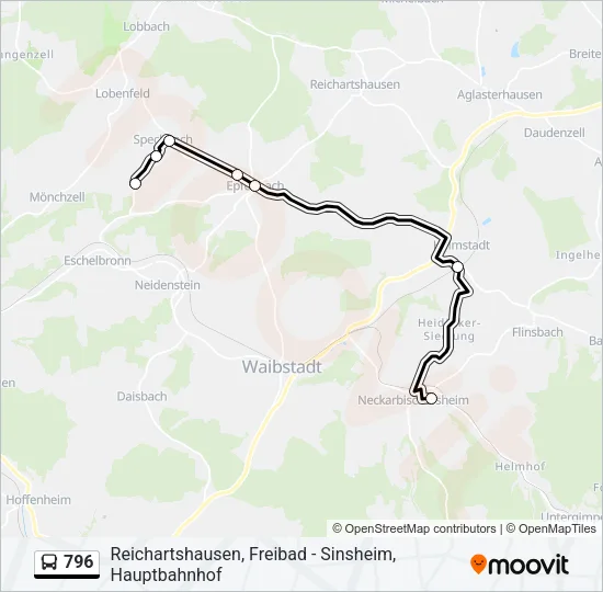 796 Bus Line Map