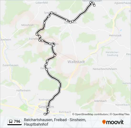 796 Bus Line Map