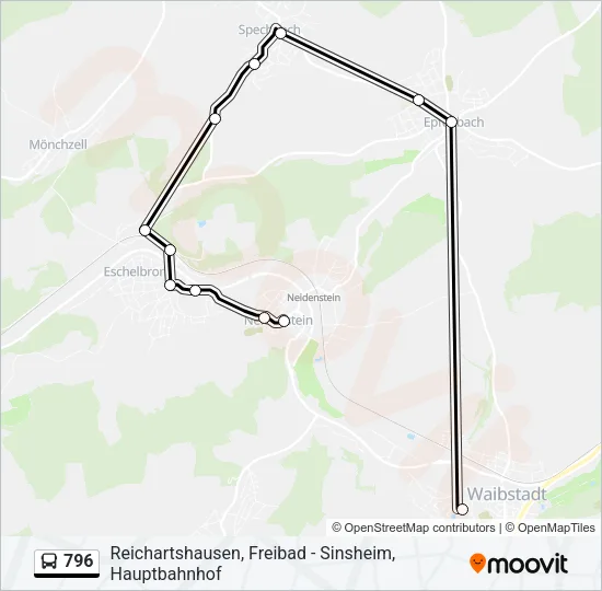796 Bus Line Map