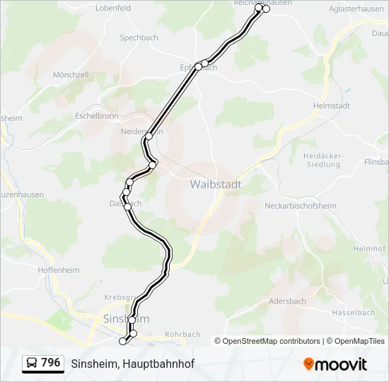 796 Bus Line Map