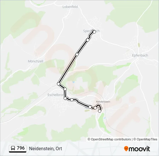 796 Bus Line Map
