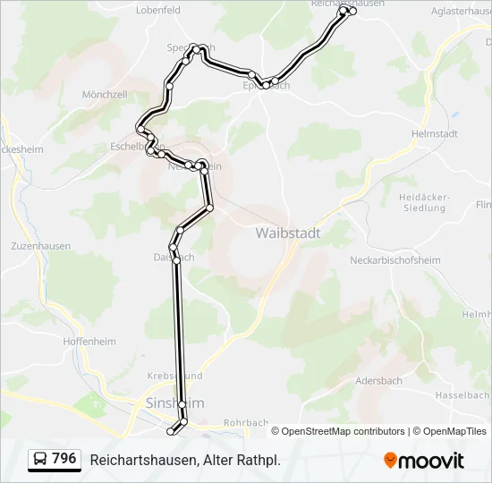 796 Bus Line Map