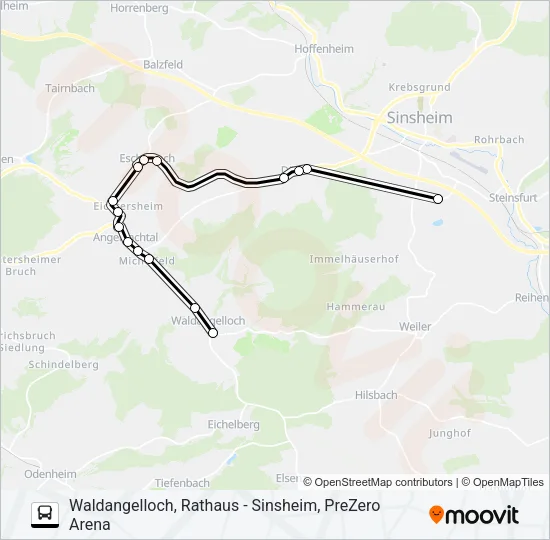 Автобус ZUSATZVERKEHR: карта маршрута