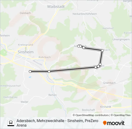 Автобус ZUSATZVERKEHR: карта маршрута