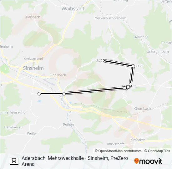 Автобус ZUSATZVERKEHR: карта маршрута
