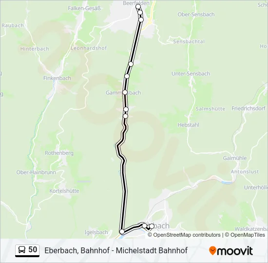 50 Bus Line Map