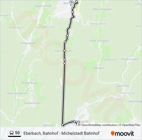 50 Bus Line Map