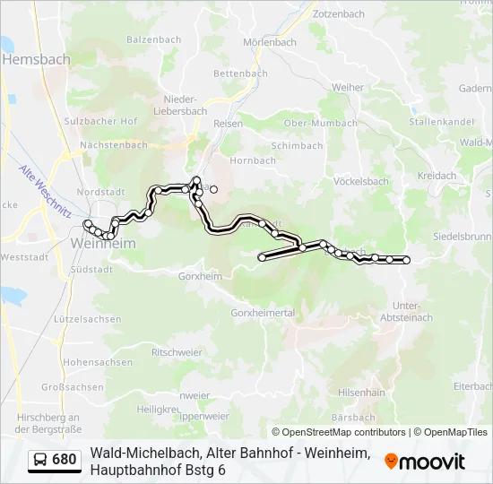 680 Bus Line Map