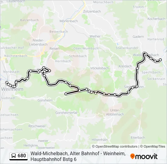 680 Bus Line Map