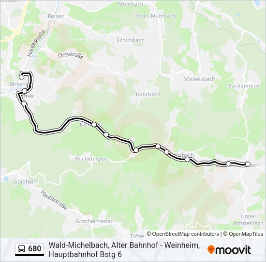 680 Bus Line Map