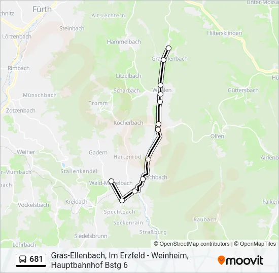 681 Bus Line Map